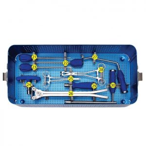 Spine pedicle screw instrument set for spinal surgery