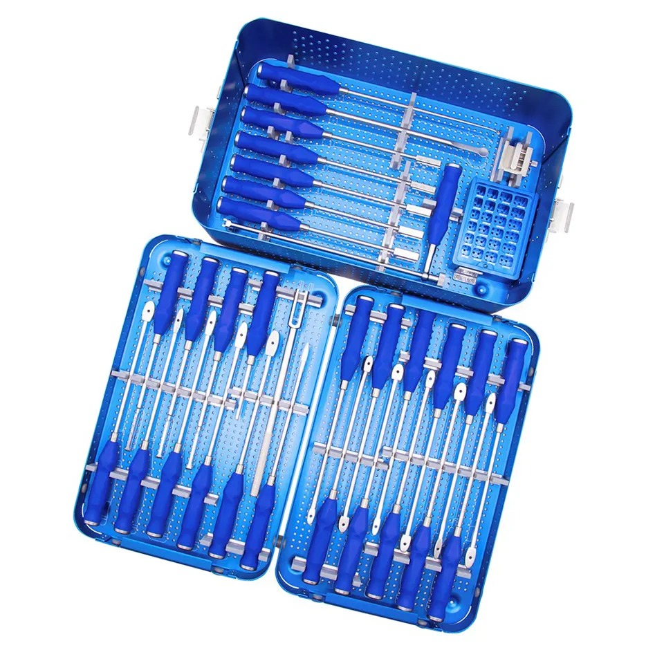 Wholesale High Quality Bone Spine Surgery PLIF Peek & Lumbar Titanium Cage Instrument Set Orthopedic Surgical Instruments Set