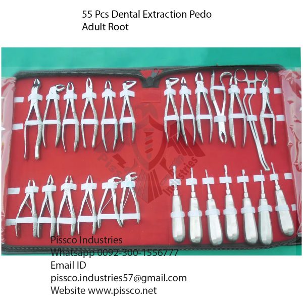 55 Pcs Dental Extraction Pedo Adult Root