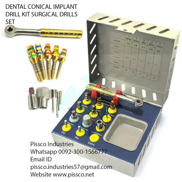 Dental Conical Implant Drill Kit Surgical Drills Set