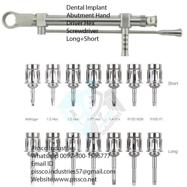 Dental Implant Abutment Hand Driver Hex Screwdriver Long+Short