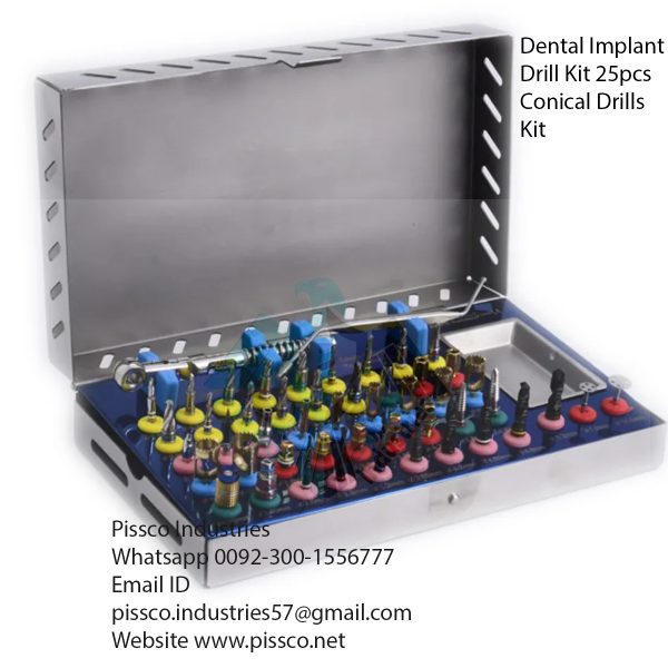 Dental Implant Drill Kit 25pcs Conical Drills Kit