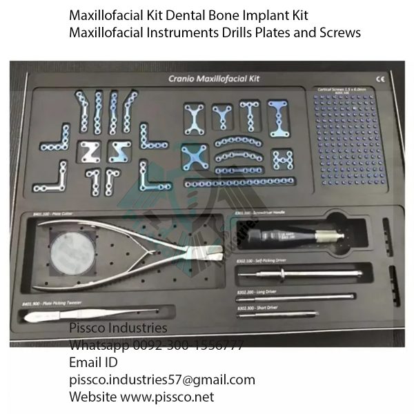 Maxillofacial Kit Dental Bone Implant Kit Maxillofacial Instruments Drills Plates and Screws