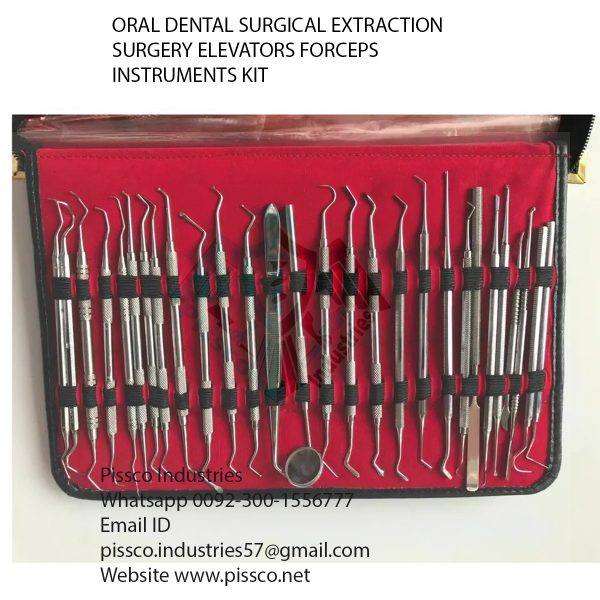 ORAL DENTAL SURGICAL EXTRACTION SURGERY ELEVATORS FORCEPS INSTRUMENTS KIT