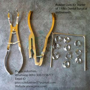 Rubber Dam Kit Starter of 11 Pcs Dental Surgical Instruments