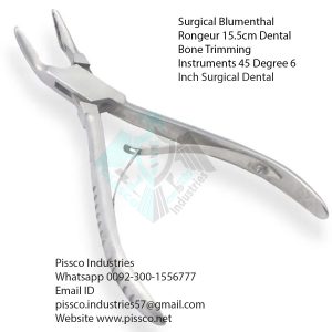 Surgical Blumenthal Rongeur 15.5cm Dental Bone Trimming Instruments 45 Degree 6 Inch Surgical Dental