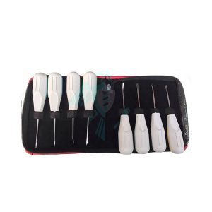 8 Piece Dental Luxating Elevator White Plastic Handle Dental Root Extracting Surgery Instruments
