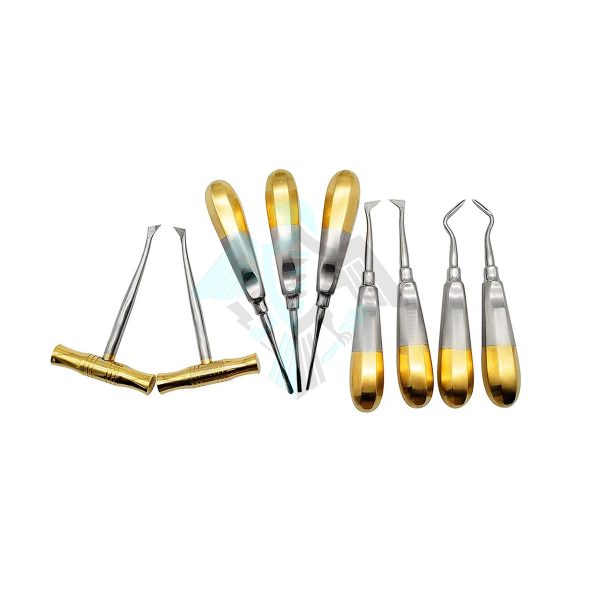 Dental Extraction Elevators Set Of 9 Dental Forceps Instruments Kit