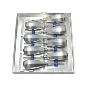 Veterinary Winged Elevator Set With Tray Dental Extraction Elevator